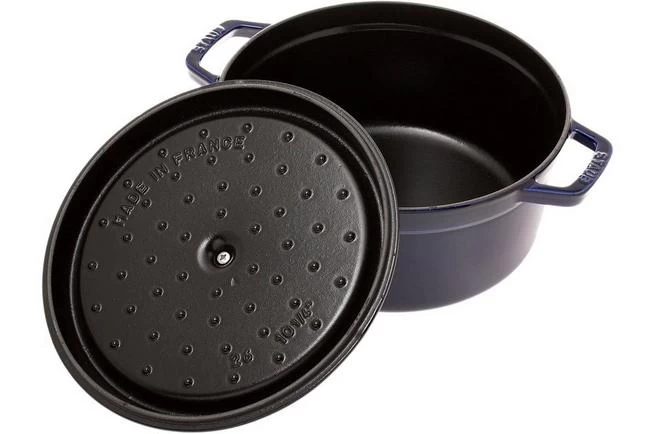 Staub Roasting Pan - Cocotte 26cm, 5,2L, Blue With Steam Tray - Image 3